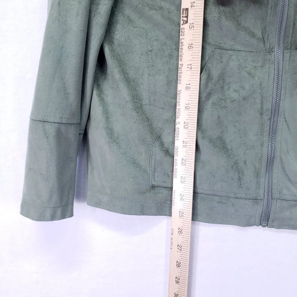 Susan Bristol Sage Green Suede 2 Piece Lounge Set Sweater Wide Leg Pants Size XL